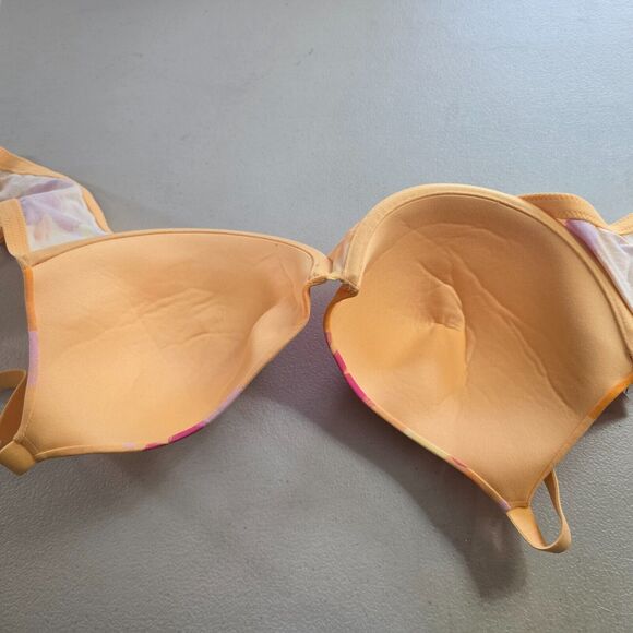 Auden Bra Women's 36DD Pink Orange Floral The Everyday Demi Coverage NWT - Picture 7 of 16